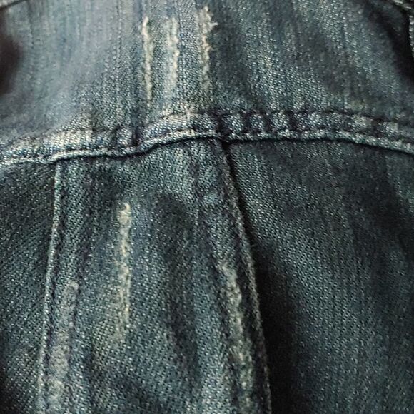 Guess Zipper Down distressed jean denim jacket  Sz M - Picture 5 of 9